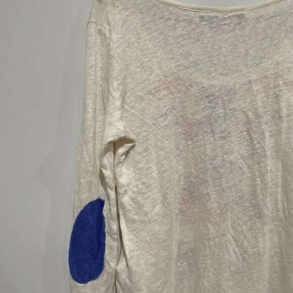 EKYOG Women's White Colorful Print Linen Top Size M - Picture 7 of 7